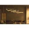 Elegant Black Chandelier (2 Pieces), Adjustable Height 0-80 cm, LED Socket, Yellow Light 4000K | Modern Design, Perfect for Living Room & Dining Areas