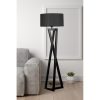 Elegant Black Floor Lamp, Wood Body, 150 cm Height