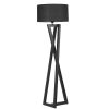 Elegant Black Floor Lamp, Wood Body, 150 cm Height