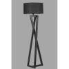 Elegant Black Floor Lamp, Wood Body, 150 cm Height