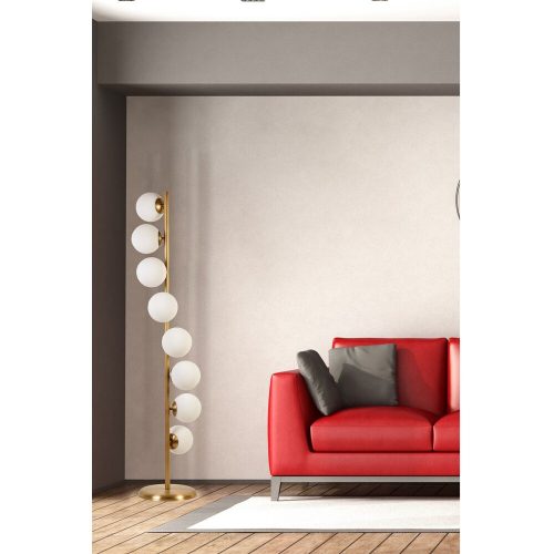 Elegant White Floor Lamp, Metal Body, 155 cm Height