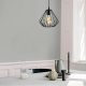 Industrial Black Chandelier, Metal Body, 23cm Diameter