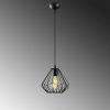 Industrial Black Chandelier, Metal Body, 23cm Diameter