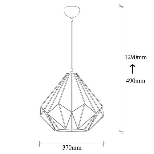 Opviq, 521SHN3391, Elegant black chandelier, iron body, diameter 37 cm, height 129 cm | Adjustable height, E27 socket, max 40W | Modern lighting for home and office decoration