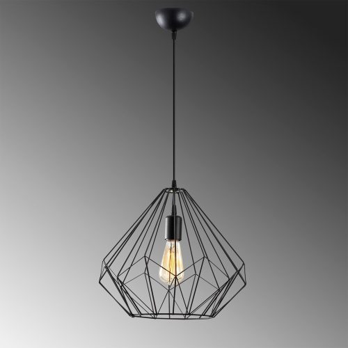 Opviq, 521SHN3391, Elegant black chandelier, iron body, diameter 37 cm, height 129 cm | Adjustable height, E27 socket, max 40W | Modern lighting for home and office decoration