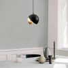 Glam Scandinavian Chandelier, Black & Gold, 20cm, 114cm
