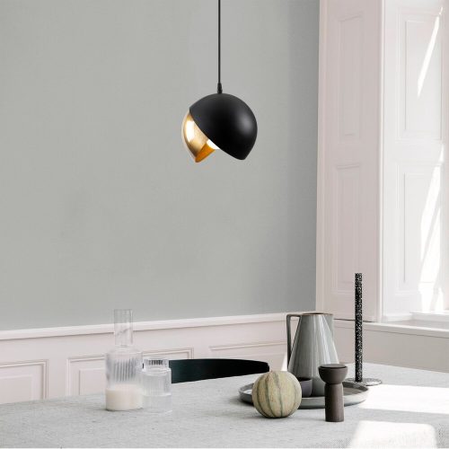 Glam Scandinavian Chandelier, Black & Gold, 20cm, 114cm