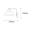 Industrial Black Wall Lamp, Metal Body, E27 Socket, 19x27cm