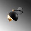 Scandinavian Glam Wall Lamp, Black & Gold, 20x26x25 cm