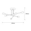Industrial Black Chandelier, 64x64 cm, E27 Socket, IP20