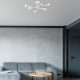 Elegant White Chandelier, Metal Body, 64x64 cm, 6xE27