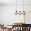 Industrial Black Chandelier, Metal Body, 73 cm Diameter, 117 cm Height, Adjustable, 3 x E27 Max 40W, Elegant Solid Color Design for Modern Spaces