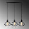 Industrial Black Chandelier, Metal Body, 73 cm Diameter, 117 cm Height, Adjustable, 3 x E27 Max 40W, Elegant Solid Color Design for Modern Spaces