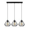 Industrial Black Chandelier, Metal Body, 73 cm Diameter, 117 cm Height, Adjustable, 3 x E27 Max 40W, Elegant Solid Color Design for Modern Spaces