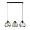 Industrial Black Chandelier, Metal Body, 73 cm Diameter, 117 cm Height, Adjustable, 3 x E27 Max 40W, Elegant Solid Color Design for Modern Spaces