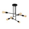Industrial Black Chandelier, 75x75 cm, 6xE27, IP20