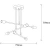 Industrial Black Chandelier, 75x75 cm, 6xE27, IP20