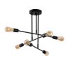Industrial Black Chandelier, 75x75 cm, 6xE27, IP20