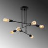Industrial Black Chandelier, 75x75 cm, 6xE27, IP20