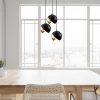 Glam Scandinavian Chandelier, Black & Gold, 40 cm | Metal Body, Adjustable Height, 3 x E27 Max 40W