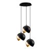Glam Scandinavian Chandelier, Black & Gold, 40 cm | Metal Body, Adjustable Height, 3 x E27 Max 40W