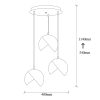 Glam Scandinavian Chandelier, Black & Gold, 40 cm | Metal Body, Adjustable Height, 3 x E27 Max 40W