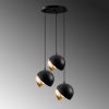 Glam Scandinavian Chandelier, Black & Gold, 40 cm | Metal Body, Adjustable Height, 3 x E27 Max 40W