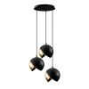 Glam Scandinavian Chandelier, Black & Gold, 40 cm | Metal Body, Adjustable Height, 3 x E27 Max 40W