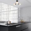 Industrial Black Chandelier, 48 cm, Metal & Glass Design