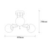 Industrial Black Chandelier, 48 cm, Metal & Glass Design
