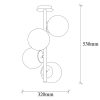 Elegant Gold Chandelier, 32 cm, Adjustable Height | Metal & Glass, Scandinavian Glam Design