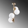 Elegant Gold Chandelier, 32 cm, Adjustable Height | Metal & Glass, Scandinavian Glam Design