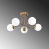 Glam Scandinavian Chandelier, Gold & White, 80x80 cm