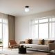 Elegant Black & White Chandelier, Metal Body, 15 cm