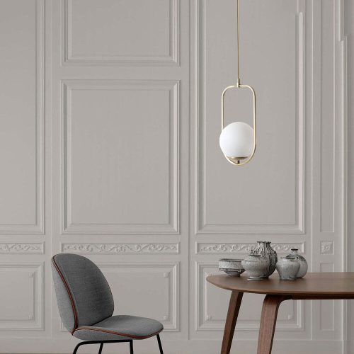 Glam Scandinavian Chandelier, White & Copper, 70 cm