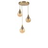 Elegant Amber & Gold Chandelier, Metal Body, 30 cm