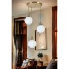 Opviq, 846STL5169, Elegant Metal Chandelier with Glass Cap, 30 cm Diameter, Adjustable Height 70 cm, E27 Socket, White & Gold Finish | Perfect for Modern Interiors