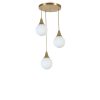 Opviq, 846STL5169, Elegant Metal Chandelier with Glass Cap, 30 cm Diameter, Adjustable Height 70 cm, E27 Socket, White & Gold Finish | Perfect for Modern Interiors