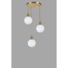 Opviq, 846STL5169, Elegant Metal Chandelier with Glass Cap, 30 cm Diameter, Adjustable Height 70 cm, E27 Socket, White & Gold Finish | Perfect for Modern Interiors