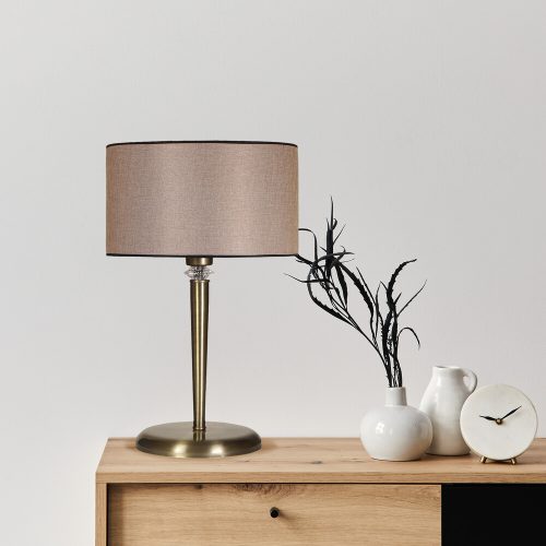Elegant Metal Table Lamp, 55 cm, Beige & Black | E27, 40W Max