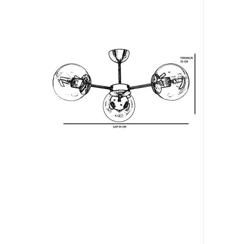 Opviq , 846STL2935 , Venus , Copper Smoke Color , Chandelier , With E27 Socket