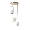 Glam Scandinavian Chandelier, White & Copper, 70 cm