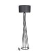 Scandinavian Floor Lamp, 150 cm Tall, Brown & Mustard, 100% FIR Tree Frame, E27 Socket, On/Off Switch, Stylish & Functional Lighting for Modern Spaces