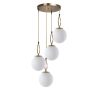 Scandinavian Glam Chandelier, White Metal, 70 cm