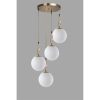 Scandinavian Glam Chandelier, White Metal, 70 cm