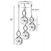 Scandinavian Glam Chandelier, White Metal, 70 cm
