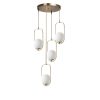 Glam Scandinavian Chandelier, White & Copper, 70 cm