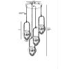 Glam Scandinavian Chandelier, White & Copper, 70 cm