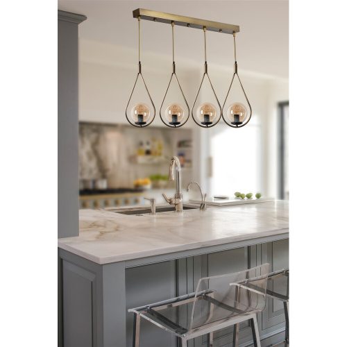 Scandinavian Chandelier, Copper, 65 cm | 100% Metal, Adjustable Height, E27 Socket