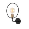 Industrial Black Wall Lamp, Metal Body, E27 Socket, 38 cm